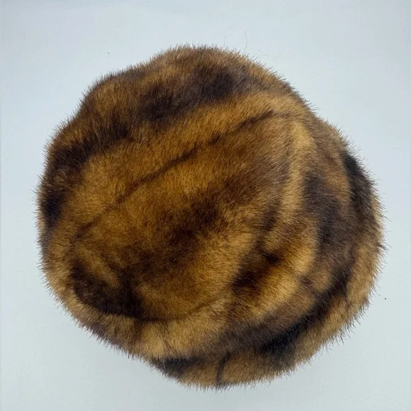 Betmar New York Faux Fur Hat Brown satin lining winter bucket style apres ski - Picture 5 of 7